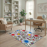 Playful Paint Splatter Art Supplies Rug