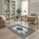 Medallion Black and White Ornate Black White Persian Medallion Rug