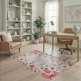 Blush Peony Floral Area Rug