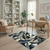 Geometric Cloudscape Abstract Area Rug