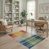 Multi-color and Patterns Geometric Modern Vibrant Multi-Color Vertical Stripe Area Rug