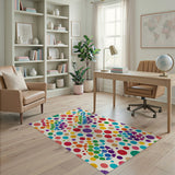 Playful Rainbow Bubble Area Rug