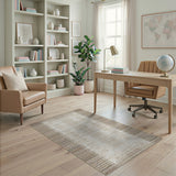 Distressed Beige Woven Border Area Rug