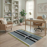 Cartoon Airplane Runway Kids Area Rug
