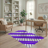 Purple Diagonal Stripe Geometric Rug