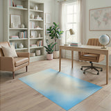 Serene Blue Ombre Gradient Area Rug