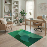 Vibrant Green Overlapping Circles Area Rug