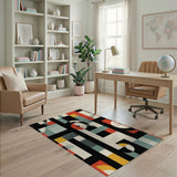 Geometric Vinyl Record Area Rug