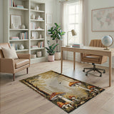 Kids Cartoon Whimsical Mushroom Forest Area Rug
