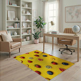 Vibrant Fruit Scatter Yellow Area Rug