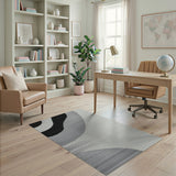 Abstract Halftone Wave Black White Area Rug