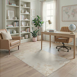 Delicate Leaf Branch Beige Area Rug