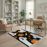 Spooky Cartoon Pumpkins Ghosts Halloween Rug