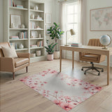 Pink Delicate Pink Cherry Blossom Area Rug