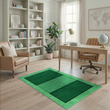 Green Emerald Green Plaid Geometric Area Rug