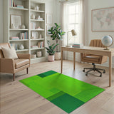 Lush Green Textured Geometric Area Rug
