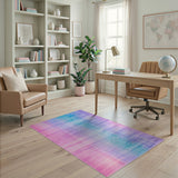 Ombre Pink-Purple-Teal Abstract Area Rug