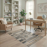 Southwestern Beige Geometric Woven Area Rug