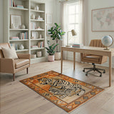 Majestic Orange Tiger Southwestern Rug
