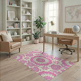 Ornate Pink Floral Vintage No. 2 Area Rug