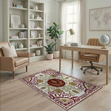 Ornate Red Gold Persian Medallion Area Rug