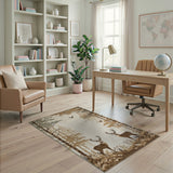 Majestic Woodland Deer Forest Area Rug
