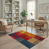 Vibrant Multi-Color Geometric Block Rug