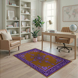 Traditional Persian Purple Purple Ornate Medallion Area Rug