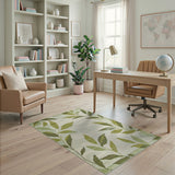 Green Abstract Area Lush Green Leaves Abstract Area Rug