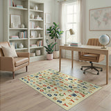 Vibrant ABC Alphabet Kids Cartoon Area Rug