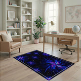 ODIKA Cosmic Floral Washable Rug - Low Pile Non-Slip Celestial Area Rug