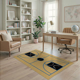 Basketball Court Diagram Area Rug