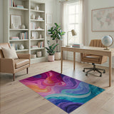 Vibrant Abstract Wave Area Rug