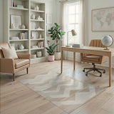 Geometric Modern Beige Chevron Zigzag Area Rug