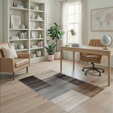 Modern Grey Block Geometric Area Rug