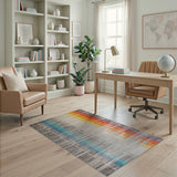 Multi-color and Patterns Vibrant Multi-Stripe Geometric Area Rug