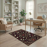 Ornate Hearts Arrows Red Area Rug