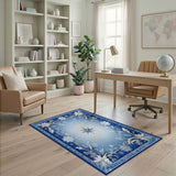 Blue Snowflake Star Area Rug