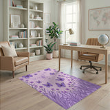 Purple Purple Butterfly Meadow Area Rug