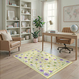 Purple Floral Vine Washable Area Rug
