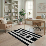 Bold Black White Geometric No. 6 Area Rug