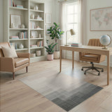 Stacked Beige Grey Geometric Modern Rug