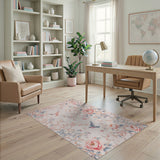 Blush Peony Hummingbird Floral Chinoiserie Rug