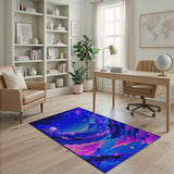Starry Cosmic Valley Night Area Rug