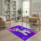 Multi-color and Patterns Kids Cartoon Magical Unicorn Rainbow Kids Area Rug