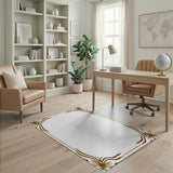 Ornate Starburst Border Brown Area Rug