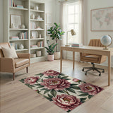 Blush Pink Peony Floral No. 8 Area Rug
