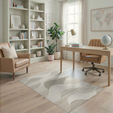 Beige and Neutral Wavy Abstract Beige Neutral Area Rug