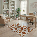 Terracotta Tribal Dot Circle Area Rug