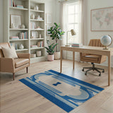 Blue Teal Arch Bow Geometric Rug